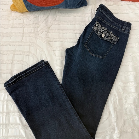 White House Black Market Denim - WHBM Embellished Blue Boot Jeans